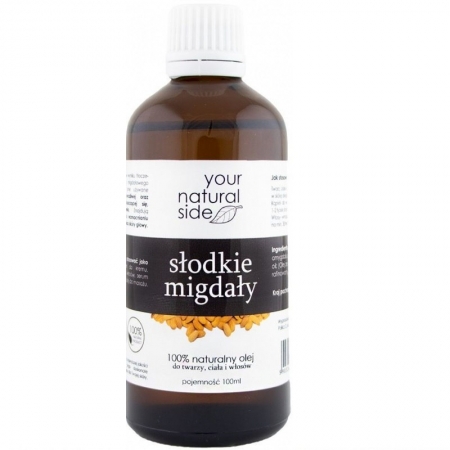 YOUR NATURAL SIDE Olej ze Słodkich Migdałów Organic Nierafinowany 100ml butelka z nakrętką